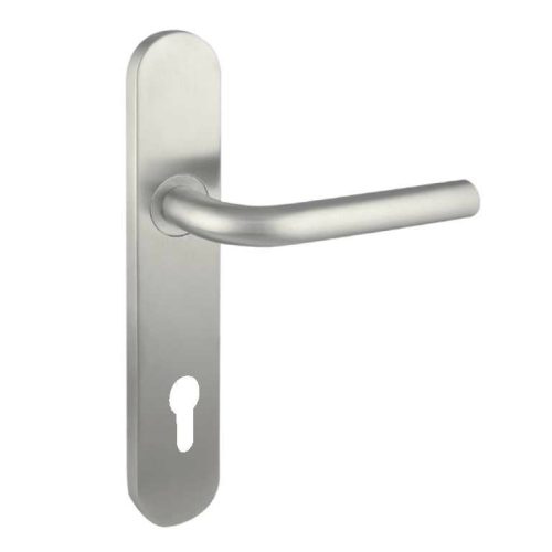 Juego Manivela "L" C/Placa Acer.Inox C/B 85mm