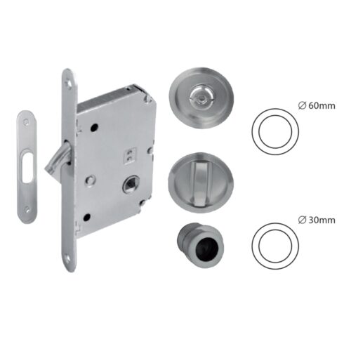 Kit Puerta Corredera Cromo Satinado (20mm)