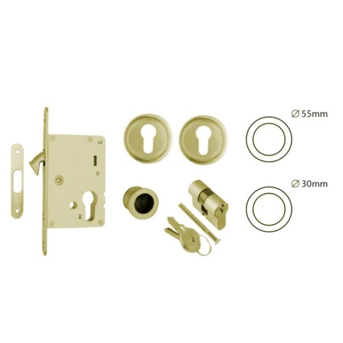 Kit corredera c/b "A" PB y Cilindro 40mm 3Llaves (20mm)
